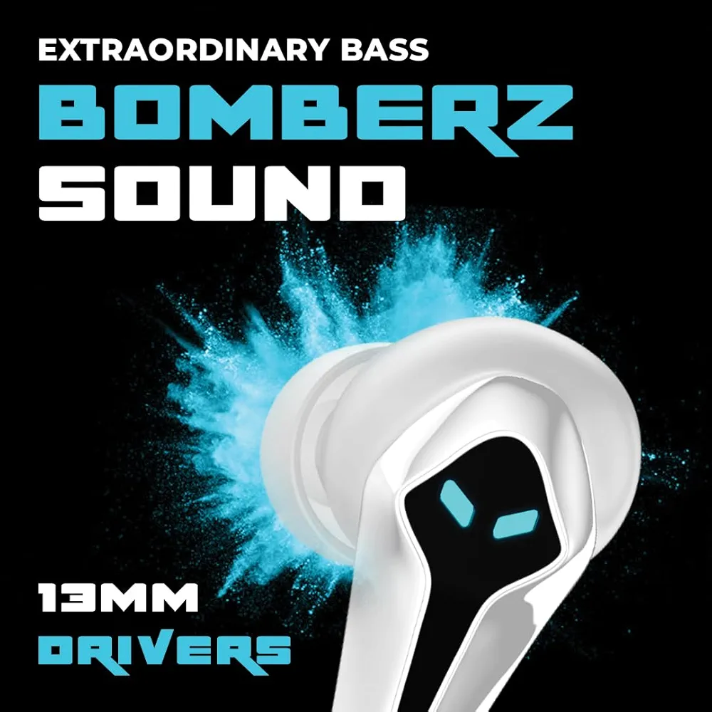 Gaming Earbuds XO3 with 35ms Low Latency, 13mm Drivers, ENC, 50H Playtime & Bluetooth v5.3 (White, True Wireless)