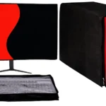 Red-Black PVC Desktop Cover Set – 3 in 1 Waterproof Monitor, Keyboard & CPU Protector by GUTSAV SALES