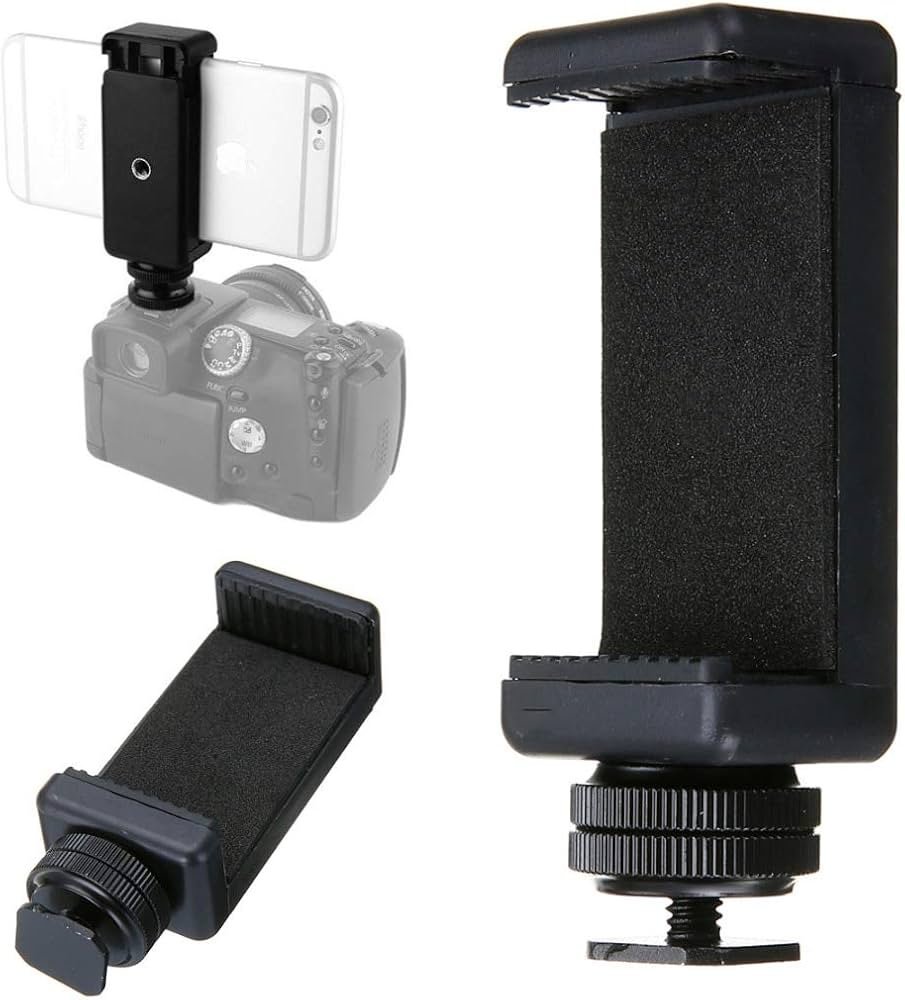 Flash Hot Shoe Screw Adapter Tripod Mount Phone Clip Holder