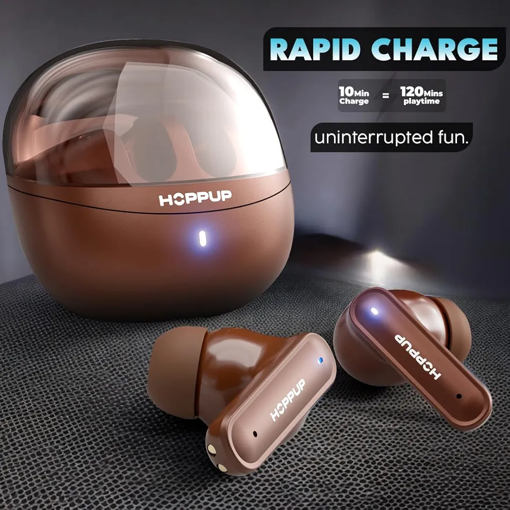 True Wireless Earbuds with 40H Playtime, AI ENC & Low Latency Bluetooth 5.4 (Windsor Tan)