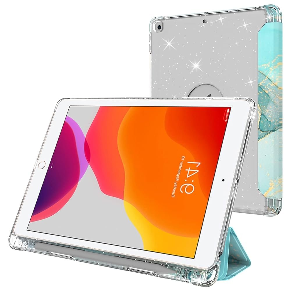 Flip Case Cover for iPad 10.2 Inch – Mint Marble