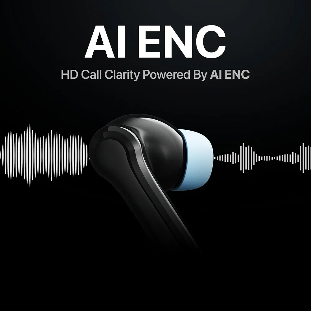 Mivi DuoPods Maxx Cobalt Black | 13mm Bass Drivers, 50Hrs Playtime, AI-ENC HD Call Clarity, Gaming Mode Wireless Bluetooth Earbuds