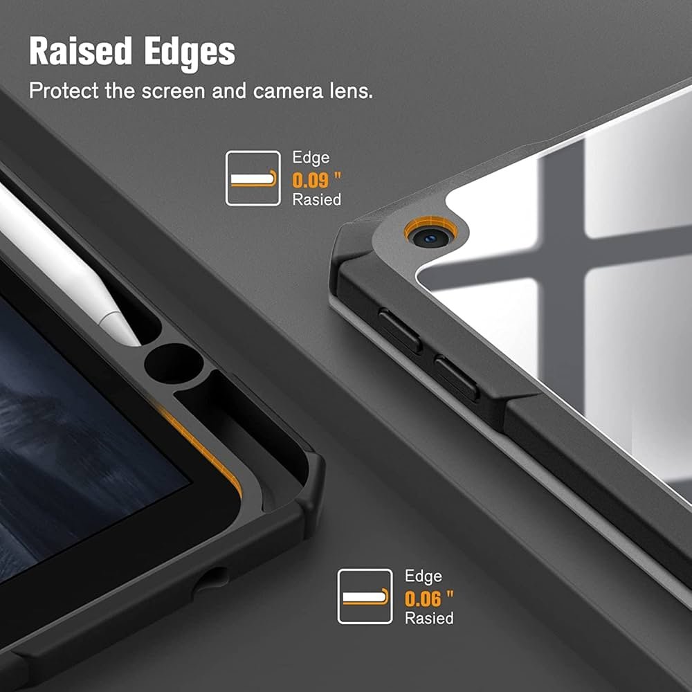 Smart Cover with Transparent Back for iPad 10.2 Inch (2021/2020/2019) – Don’t Touch Design