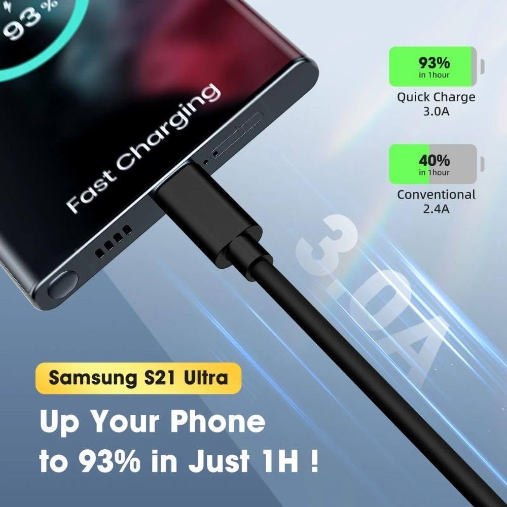 USB to Type C Cable Fast Charger Cable & Data Transfer 1M Length compatible with Type C Smartphones,Tablet, Apple iPhone 16-15, iPad