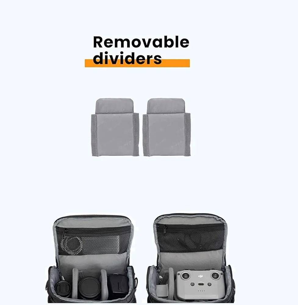 Water Resistant Camera Bag/Case with Shoulder Strap & Accessory Pockets – Compatible with DSLR Cameras (Black & Silver)