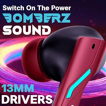 Gaming Earbuds XO6 with 35ms Low Latency, RGB LED Lights, 13mm Drivers, 50H Playtime & Bluetooth v5.3 (Red, True Wireless)