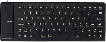 Foldable Silicone Keyboard, USB Waterproof Travel Gaming Wired Keyboard