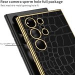 Faux Leather Electroplated Croc Style Back Case-Cover for Samsung Galaxy S24 Ultra 5g
