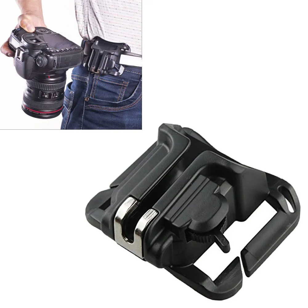 Naist Waist Belt Buckle Quick Mount Clip Adapter for DSLR Camera – Easy Carry & Quick Release (Black)