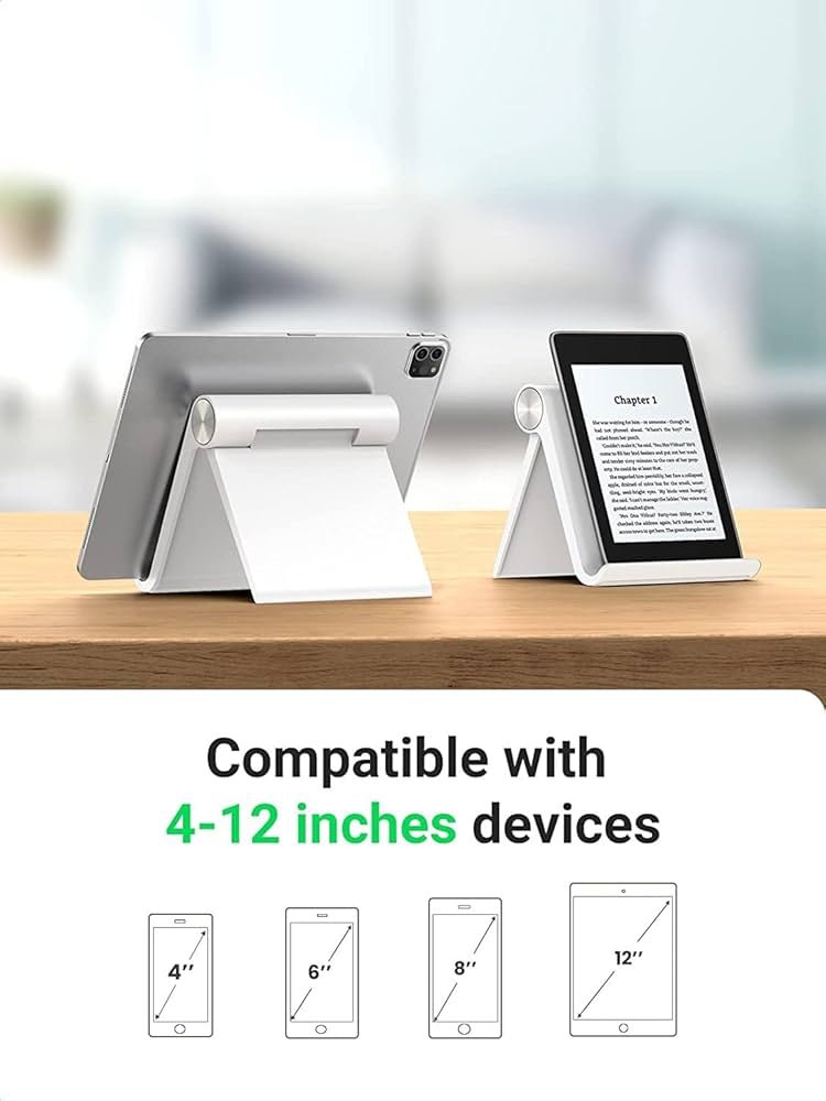 Multi-Angle Tablet & Mobile Stand Holder – White