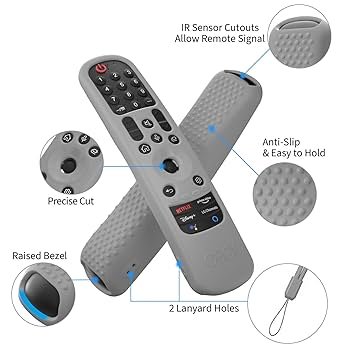 Silicone TV Remote Cover for LG Magic Remote AN-MR21GA/MR22GA/MR23GA – B-Grey