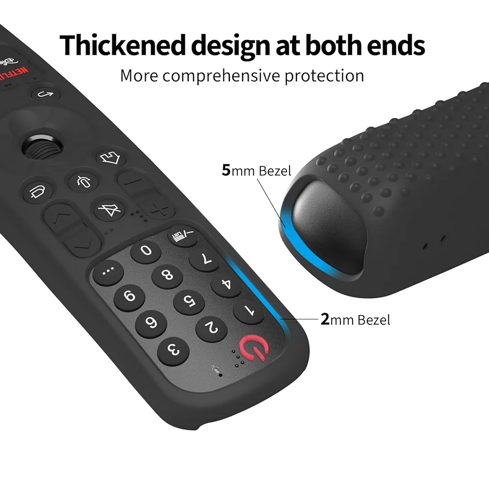 Silicone TV Remote Cover for LG Magic Remote AN-MR21GA/MR22GA/MR23GA – B-Black