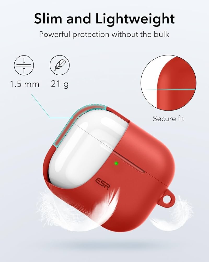 AirPods 4 Case (2024) Red | Magnetic Lid Lock | Cloud Soft Silicone Protective Cover | Full Drop Protection & Slim Fit for AirPods 4th Gen (USB-C)