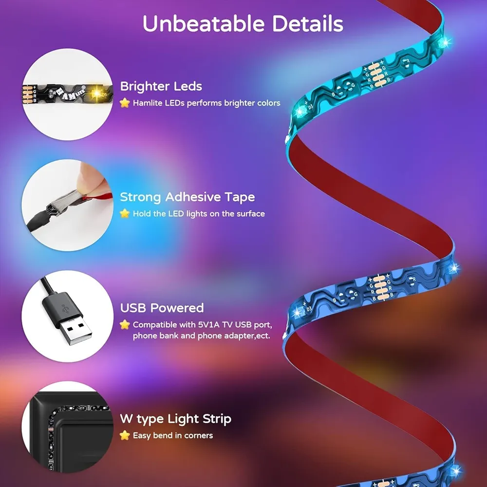 Rope LED Strip Lights – High Brightness Multicolor LED for Indoor Use | Remote & App Controlled, Blinking & Dimmable, Corded Electric