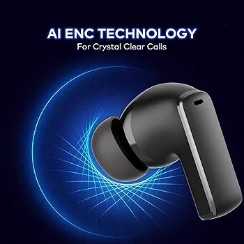 Wireless In-Ear Earbuds with 10mm Dynamic Driver, Deep Bass & AI ENC, 30H Playtime, Fast Charging, BT V5.3, IPX5 Water Resistant (Black)