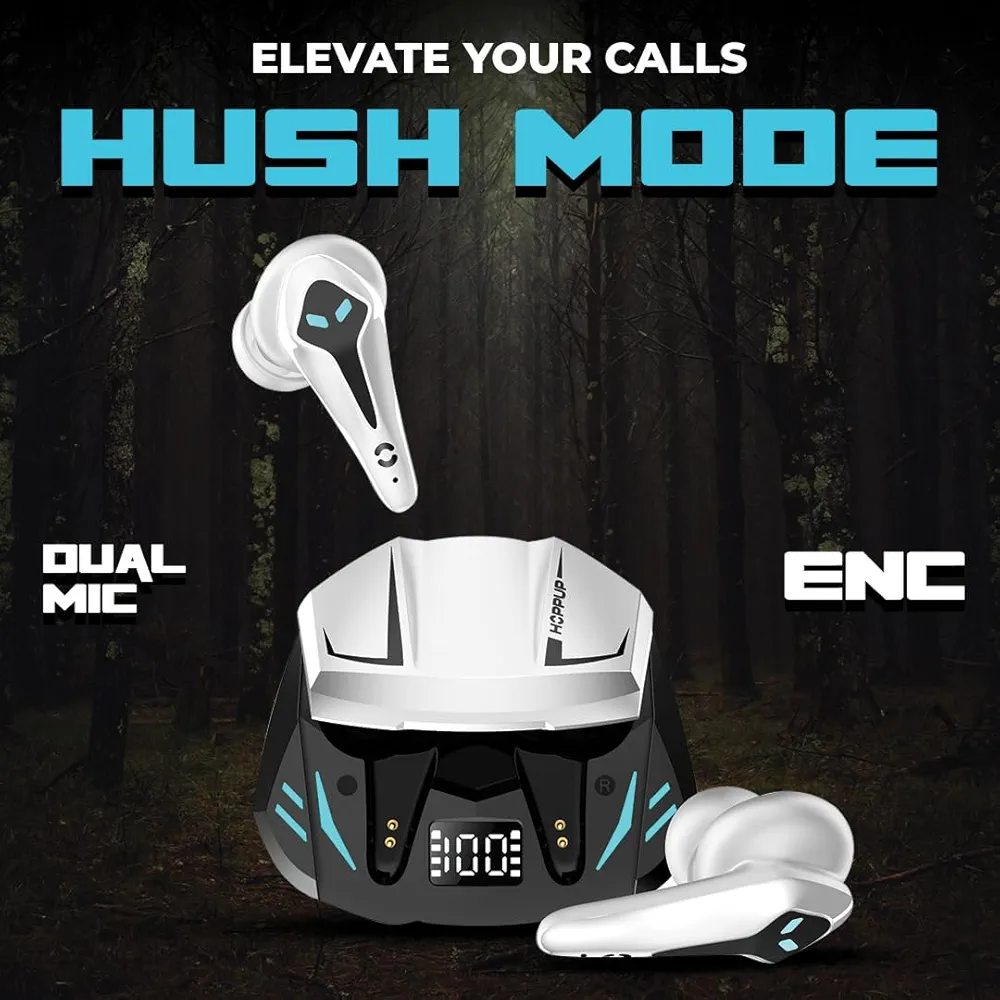 Gaming Earbuds XO3 with 35ms Low Latency, 13mm Drivers, ENC, 50H Playtime & Bluetooth v5.3 (White, True Wireless)