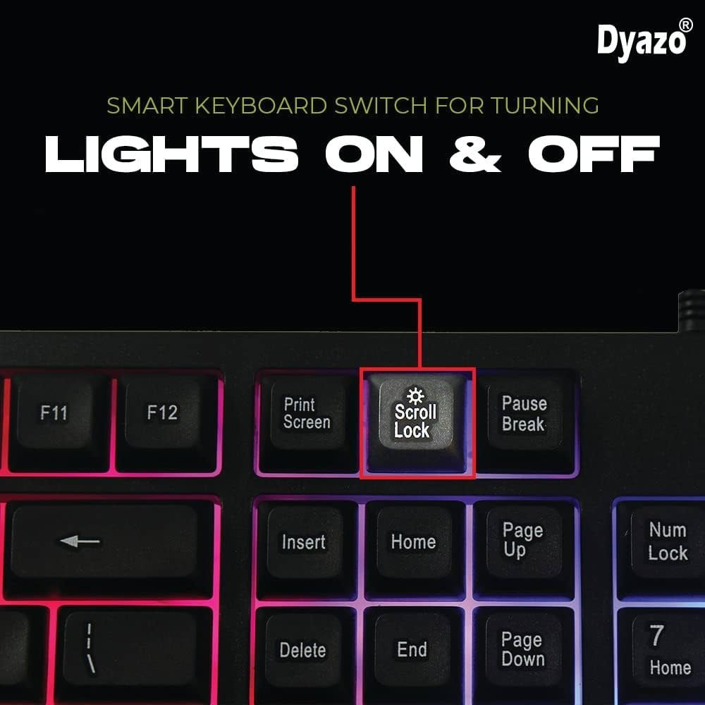 Dyazo Wired Gaming Keyboard and Mouse Combo Static RGB Static Light