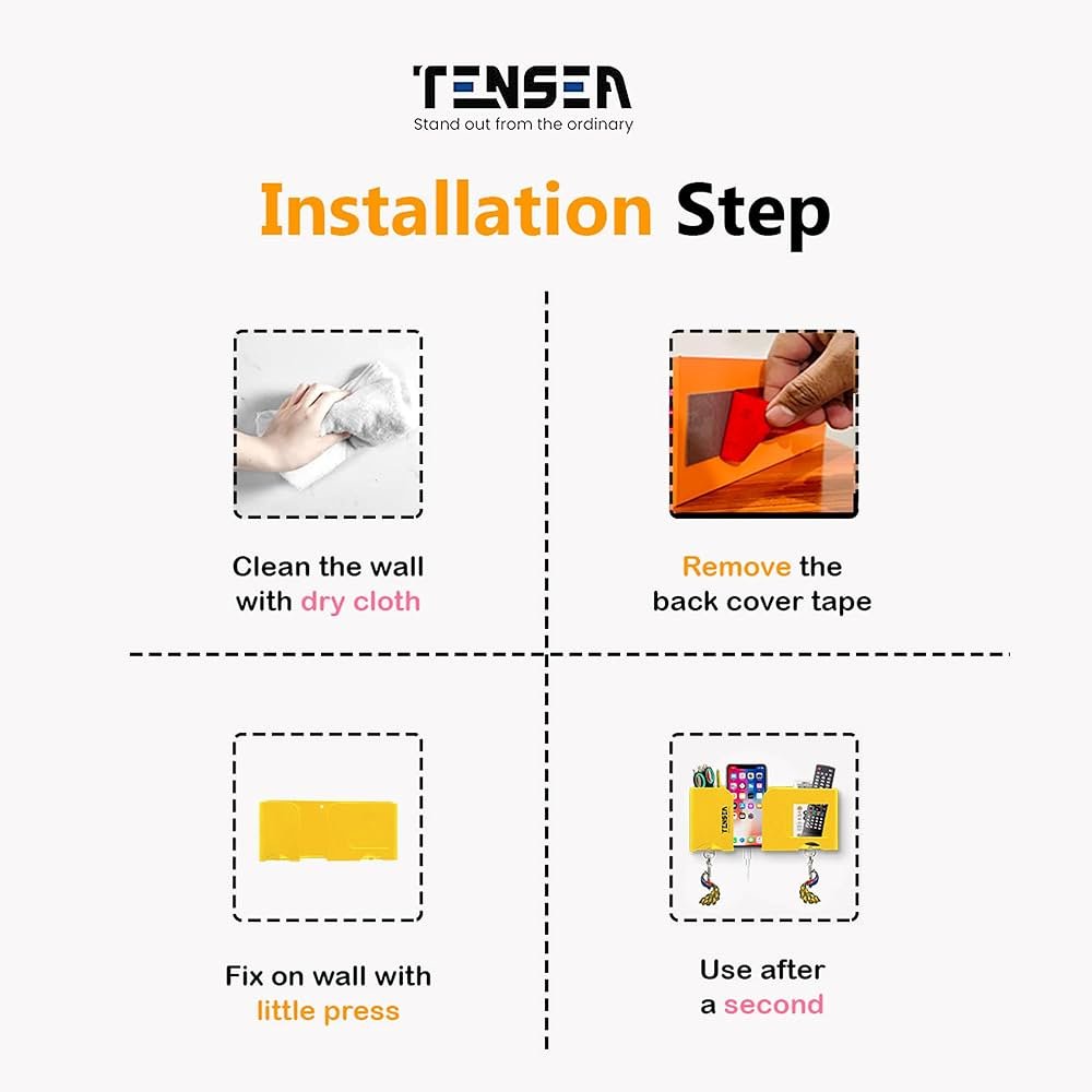 Pack of 4 Wall Mount Phone Holders – Classic ABS Design