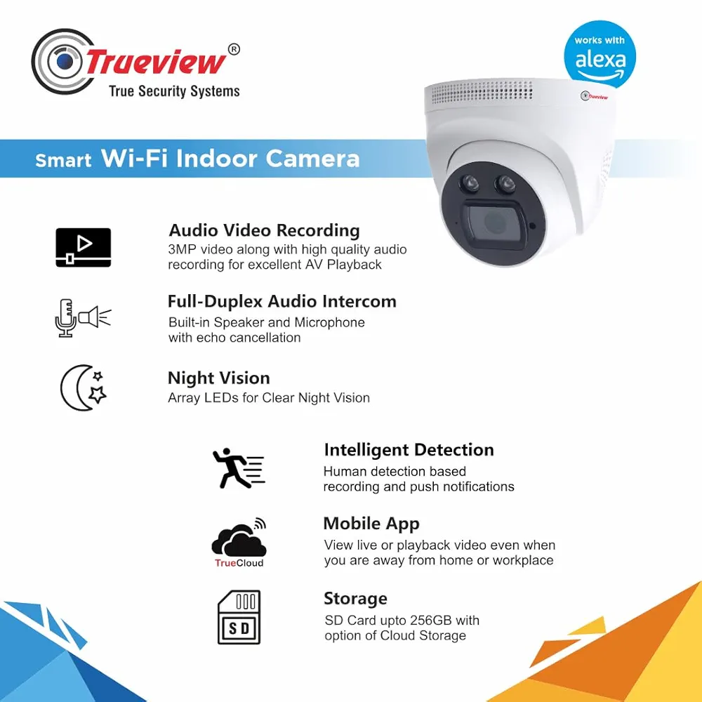 Smart Wi-Fi 3MP Indoor Dome CCTV Security Camera – Home, Office & Shop