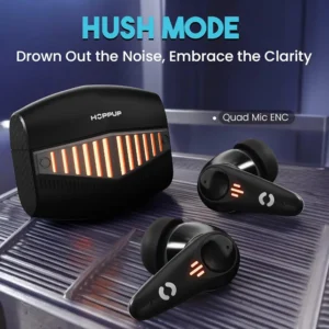 Gaming Earbuds XO7 with 35ms Low Latency, 13mm Bass Drivers, Quad Mic ENC, 70H Playtime & Bluetooth v5.4 (Black, True Wireless)