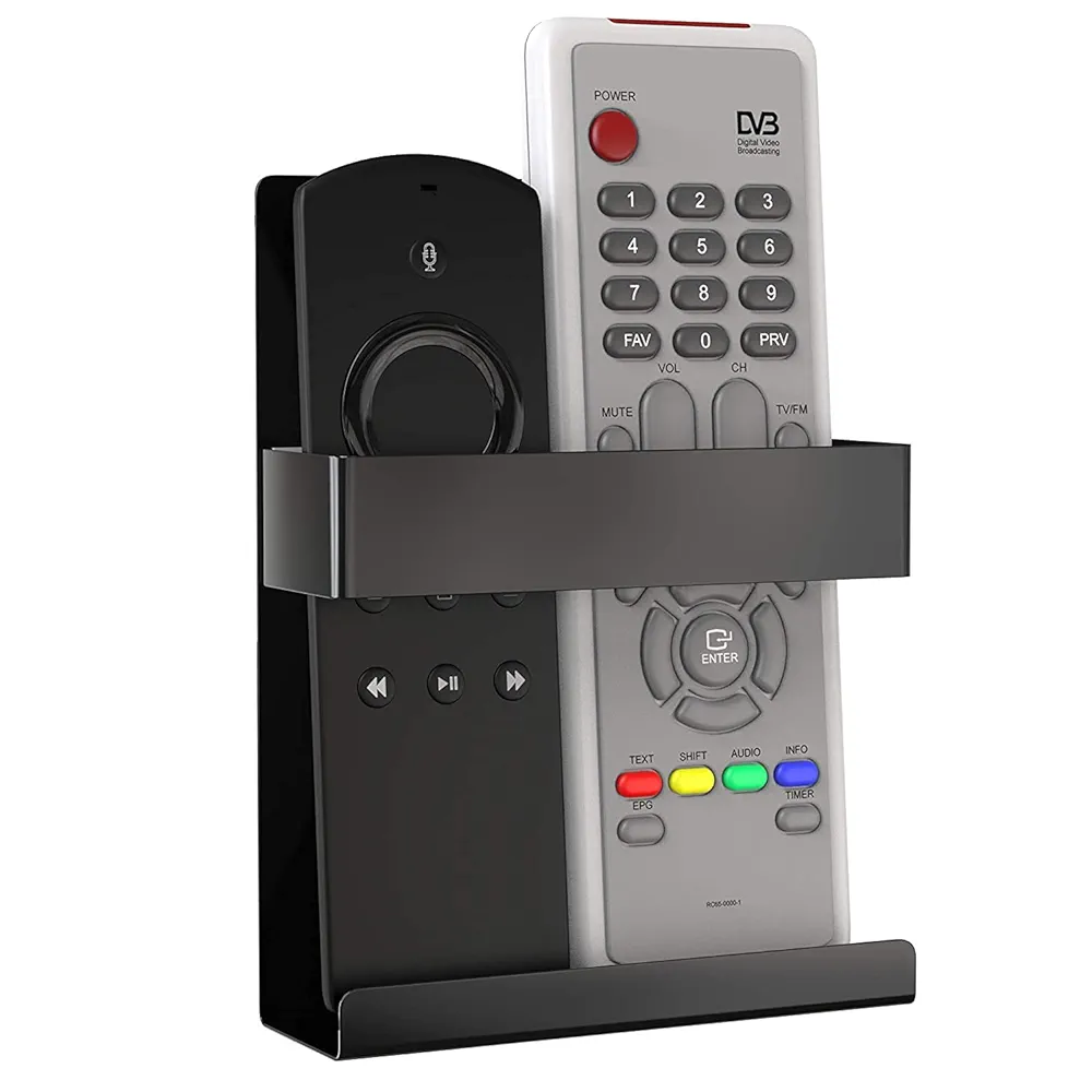 Wall Mount Mobile & Remote Holder – Alloy Steel, Black (Universal Charging Dock & Organizer)