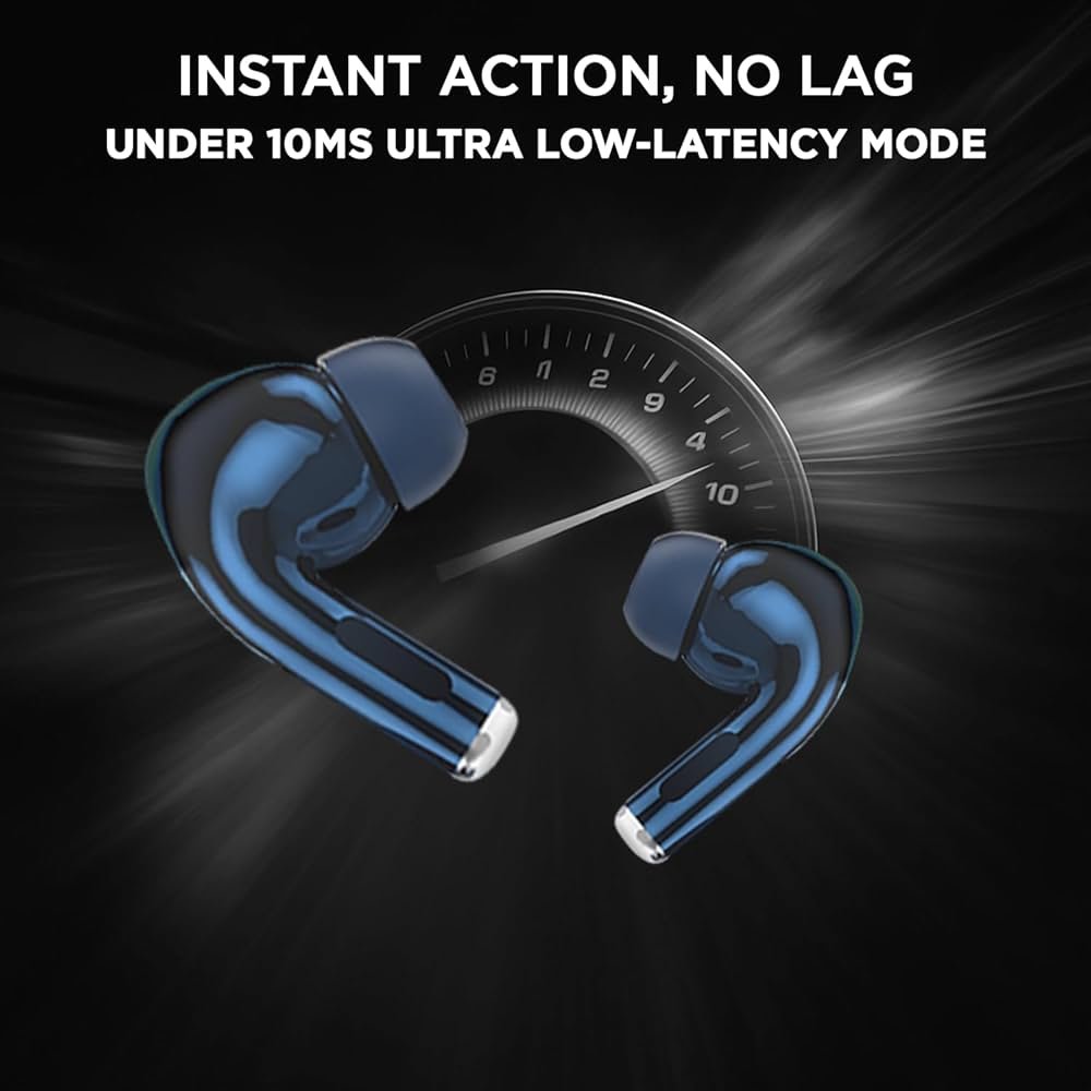 Bluetooth TWS Earbuds | Up to 60H Playtime | Dual Device Pairing | Fast Type-C Charging | Touch Controls | Deep Bass | Voice Assistant Support | IPX4 Sweat Resistant | True Wireless (Blue)