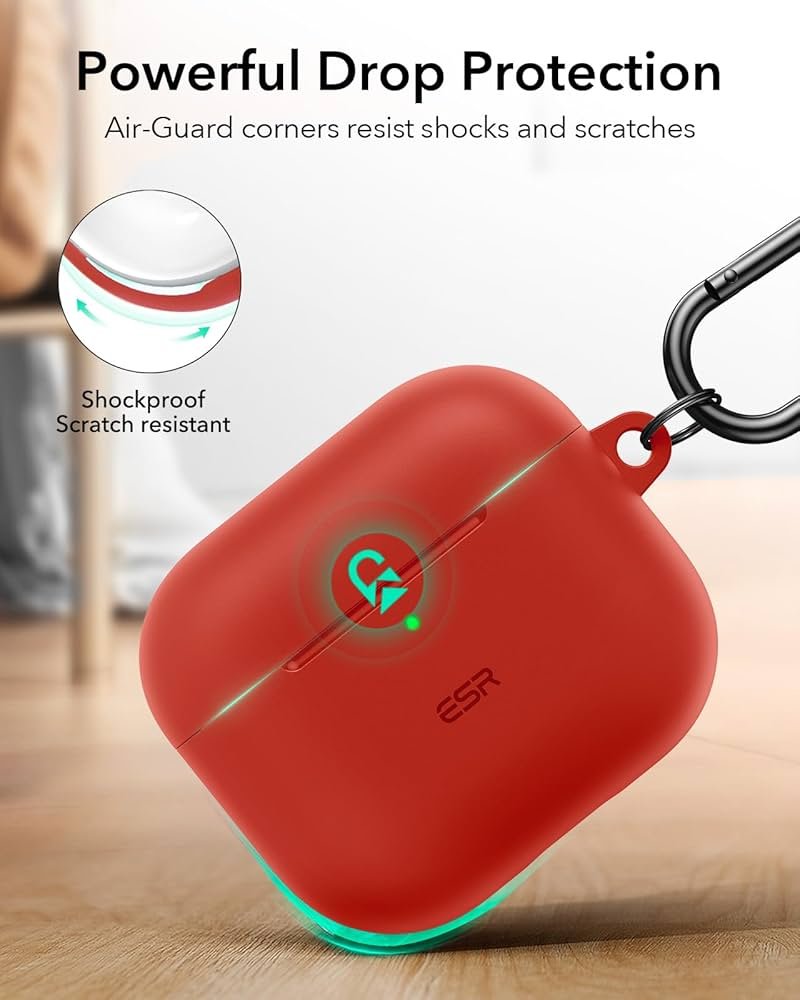 AirPods 4 Case (2024) Red | Magnetic Lid Lock | Cloud Soft Silicone Protective Cover | Full Drop Protection & Slim Fit for AirPods 4th Gen (USB-C)