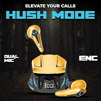 Gaming Earbuds XO3 with 35ms Low Latency, 13mm Drivers, ENC, 50H Playtime & Bluetooth v5.3 (Yellow, True Wireless)