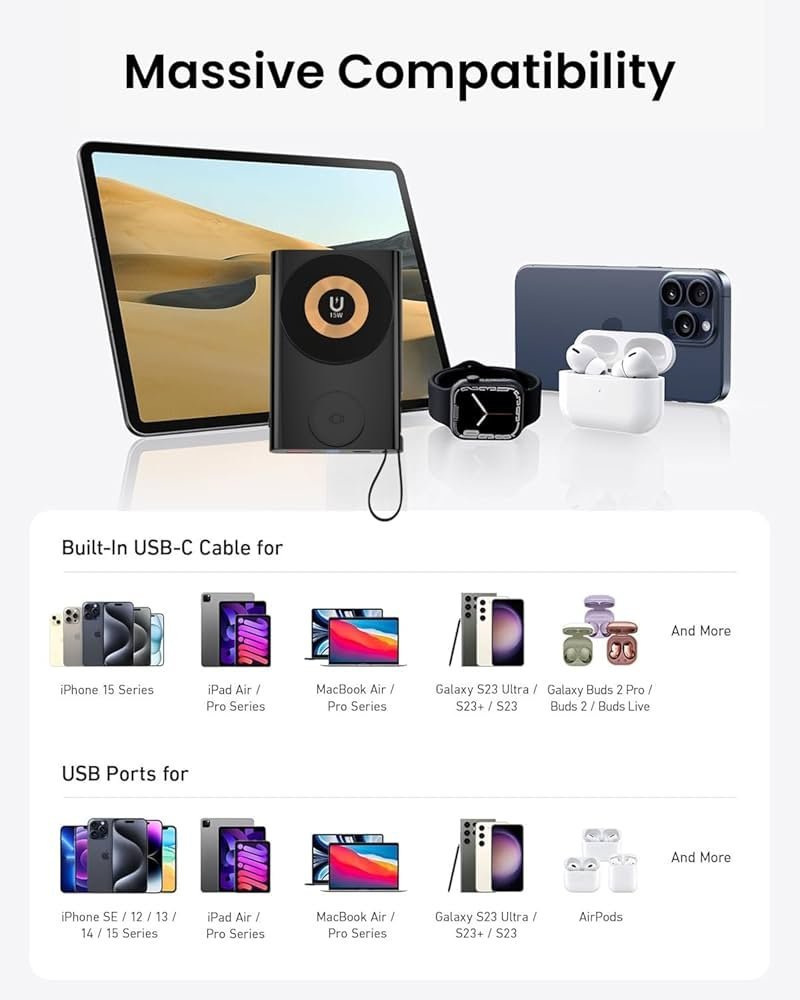 2-in-1 Mag-Safe Power Bank 10000mAh with Apple Watch Charging