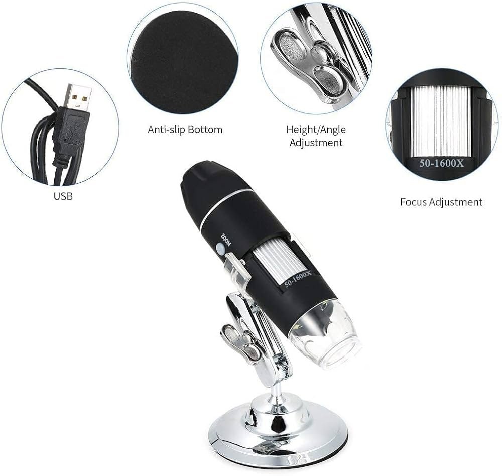 S2 USB 8 Led 1X-500X Digital Microscope Endoscope Magnifier Video Camera Real 2Mp