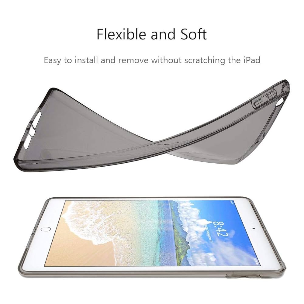 Silicone Soft TPU Back Cover Case for iPad 9.7 Inch (2017) – Crystal Black