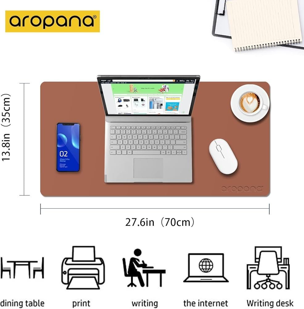 Vegan Leather Desk Mat, Mouse Pad Large