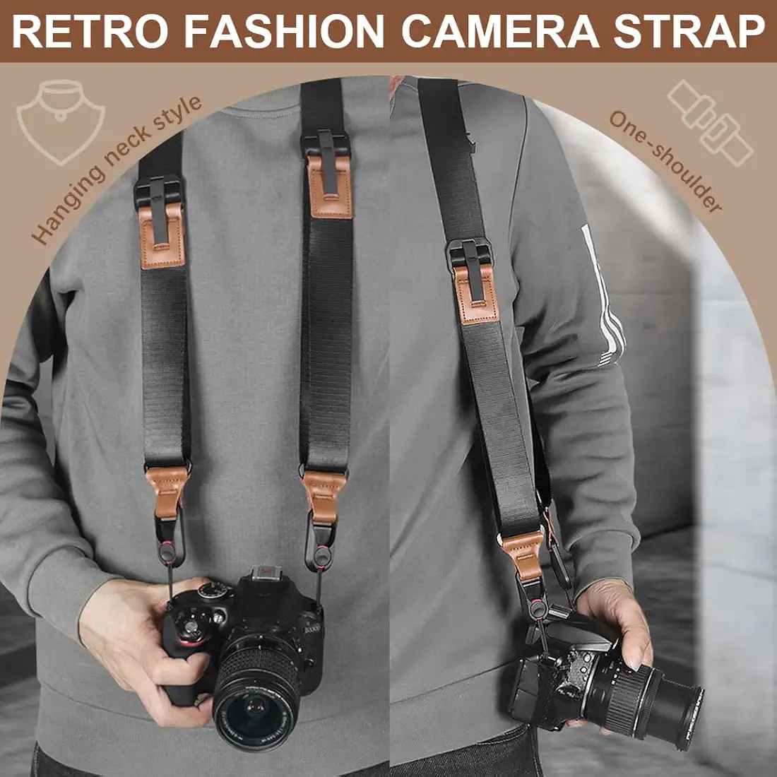Camera Strap for Mirrorless & DSLR Cameras – Comfortable & Adjustable Neck & Shoulder Sling Strap with Quick Release – Fashion Nylon Webbing Design