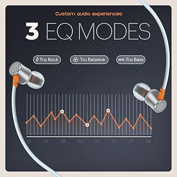 Bluetooth In-Ear Neckband Headphones | 50H Playtime | 3 EQ Modes | ENC for Clear Calling | Low Latency (≤50ms) | 10mm Driver | BT v5.3 | Ice Blue-Airwave