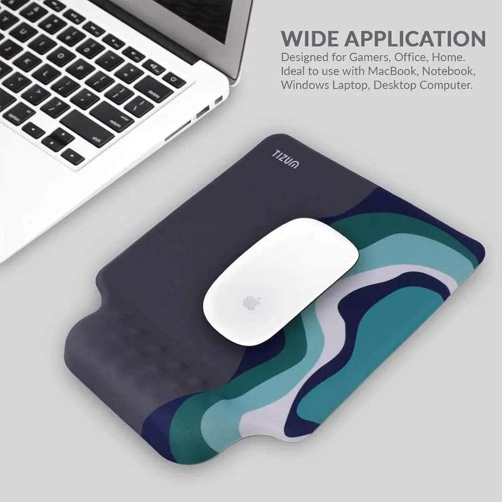 Emerald Memory Foam Mouse Pad with Wrist Support – Ergonomic Office Mat