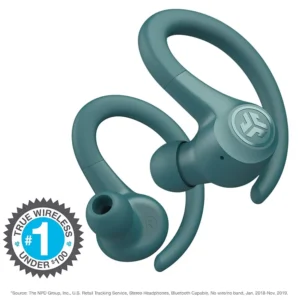 Go Air Sport True Wireless Earbuds – 32+ Hour Playtime, C3 Clear Calling, EQ3 Sound, IP55 Sweatproof, Secure Fit with Ear Hooks (Teal)