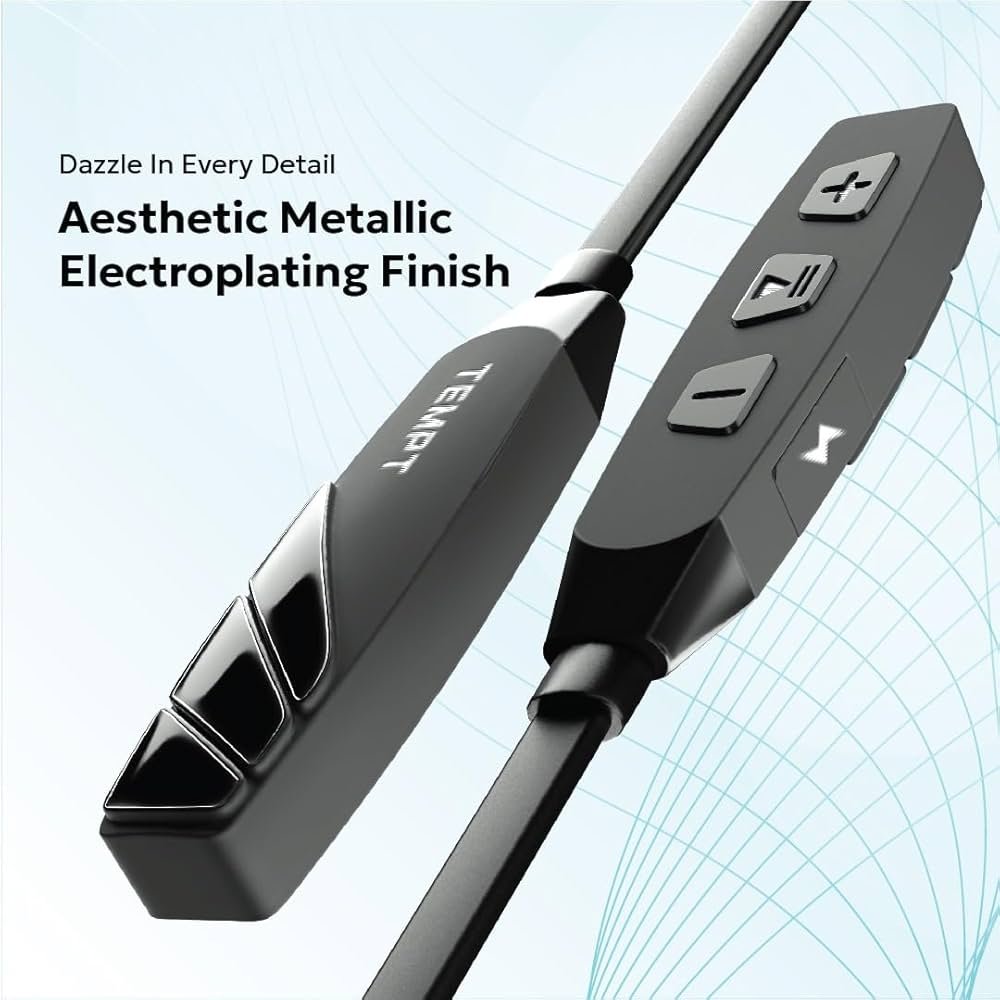 Pro Wireless Bluetooth Neckband Earphone – Bluetooth v5.2, 45H Playtime, Type-C Fast Charging, ENC, IPX5 Water & Sweat Resistant (Black)