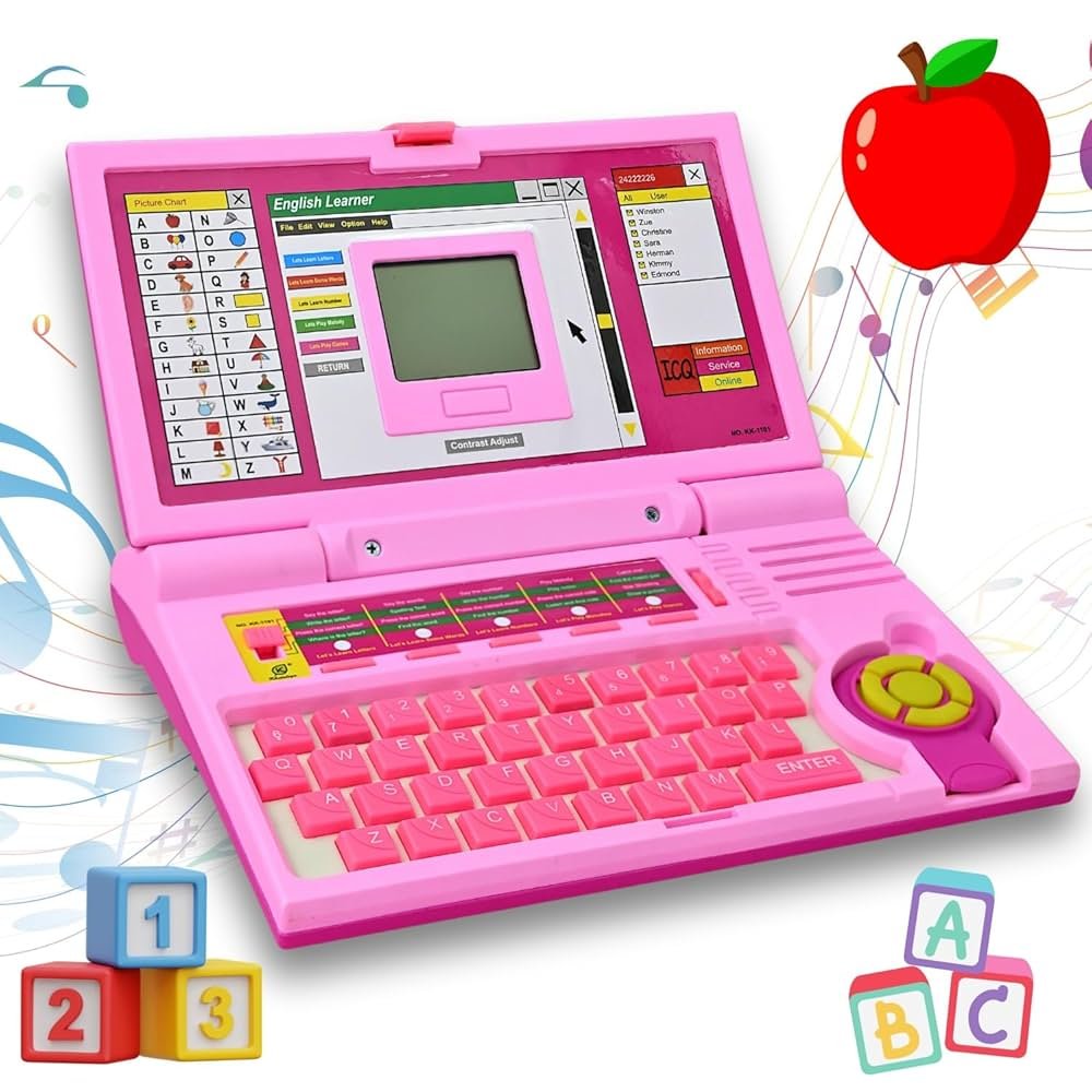 Educational Laptop Computer Toy for Kids – Pink