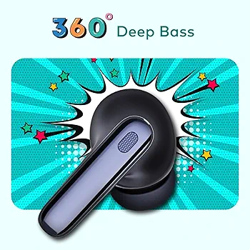 ROAR 360° Deep Bass True Wireless Earbuds | Quad Mic ENC | 42Hrs Playtime | 13mm Drivers | Bluetooth v5.3 | Adaptive Noise Cancellation | IPX5 Water Resistant | Ergonomic Design (Aurora Blue)