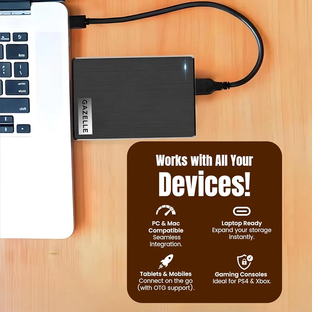 High-Speed 500GB Ultra-Slim Portable External Hard Drive