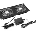 Dual 120mm Cooling Fan with Steel Frame | 220V AC Power | 2500RPM | 160CFM Airflow | Low Noise 30dB | Includes Adapter (1m Cable)