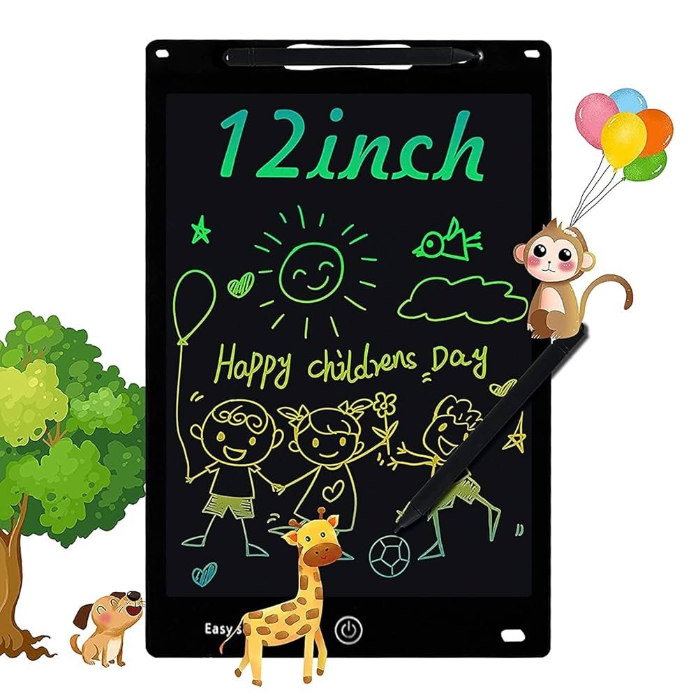 12 Inch Colorful Letters Reusable Portable LCD Writing Pad