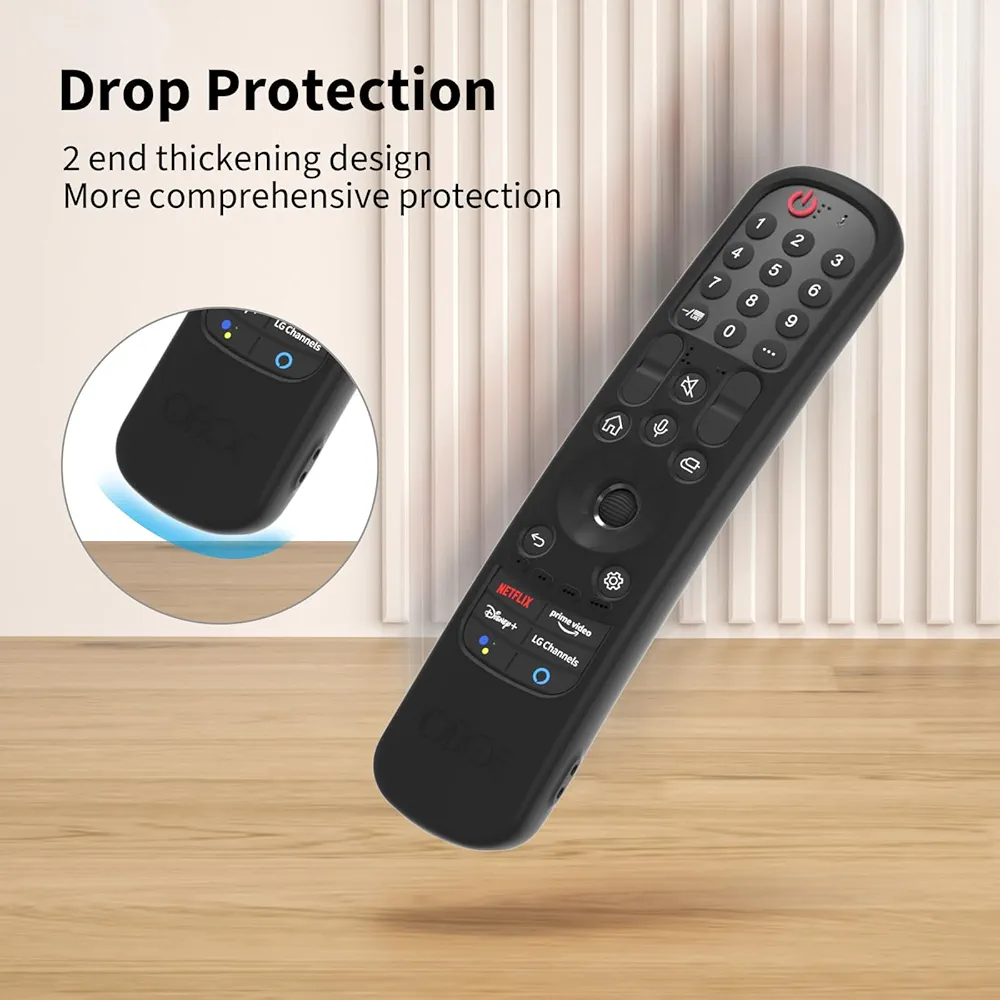 Silicone TV Remote Cover for LG Magic Remote AN-MR21GA/MR22GA/MR23GA – B-Black