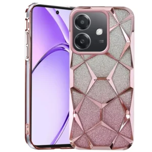 Glitter Geometric Case for Oppo A3 / A3x 5G – Pink