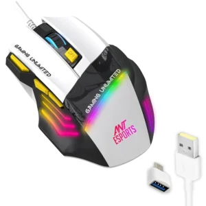 Optical Gaming Mouse – 7-Button Wired USB Mouse with 3600 DPI & RGB Lighting, Ergonomic Design for PC & Laptop