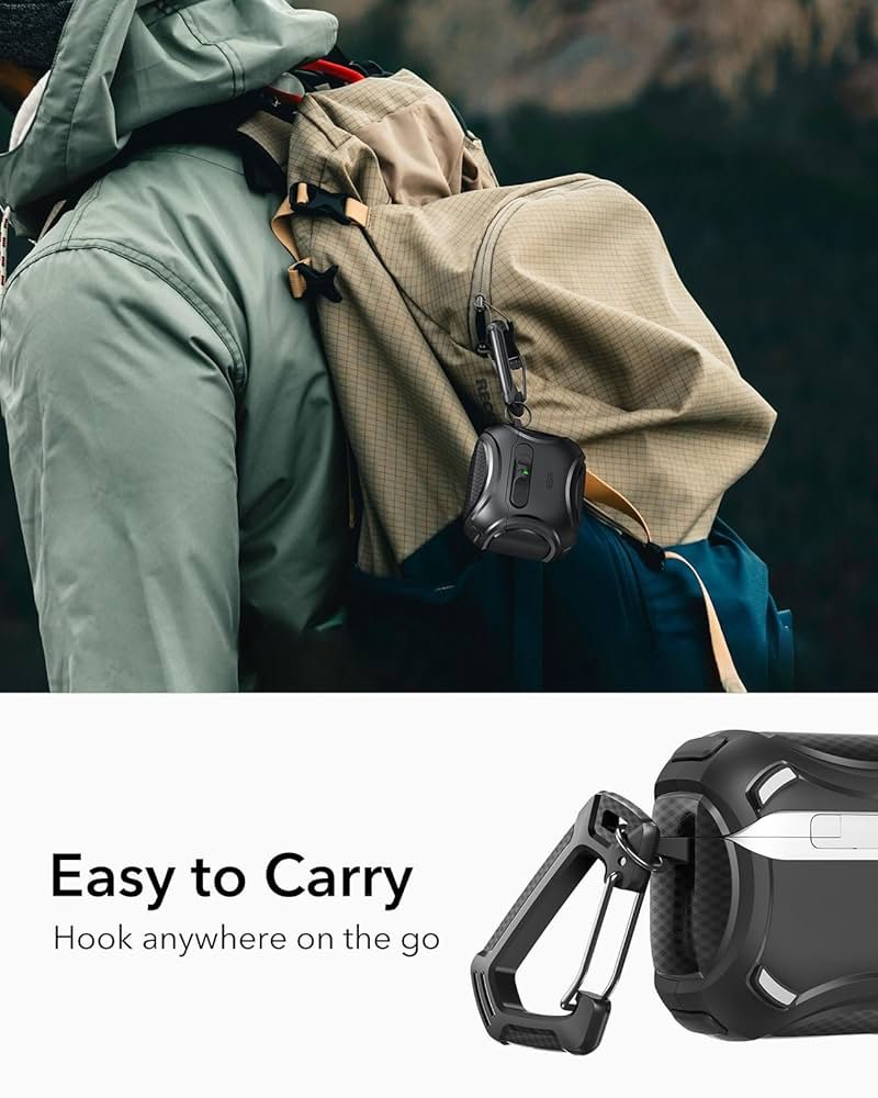 AirPods 4 Case (2024) Black | MagSafe Compatible | Drop-Proof Lock | Cyber Series TPU Protective Cover for AirPods 4th Gen (USB-C) with Easy Open Design