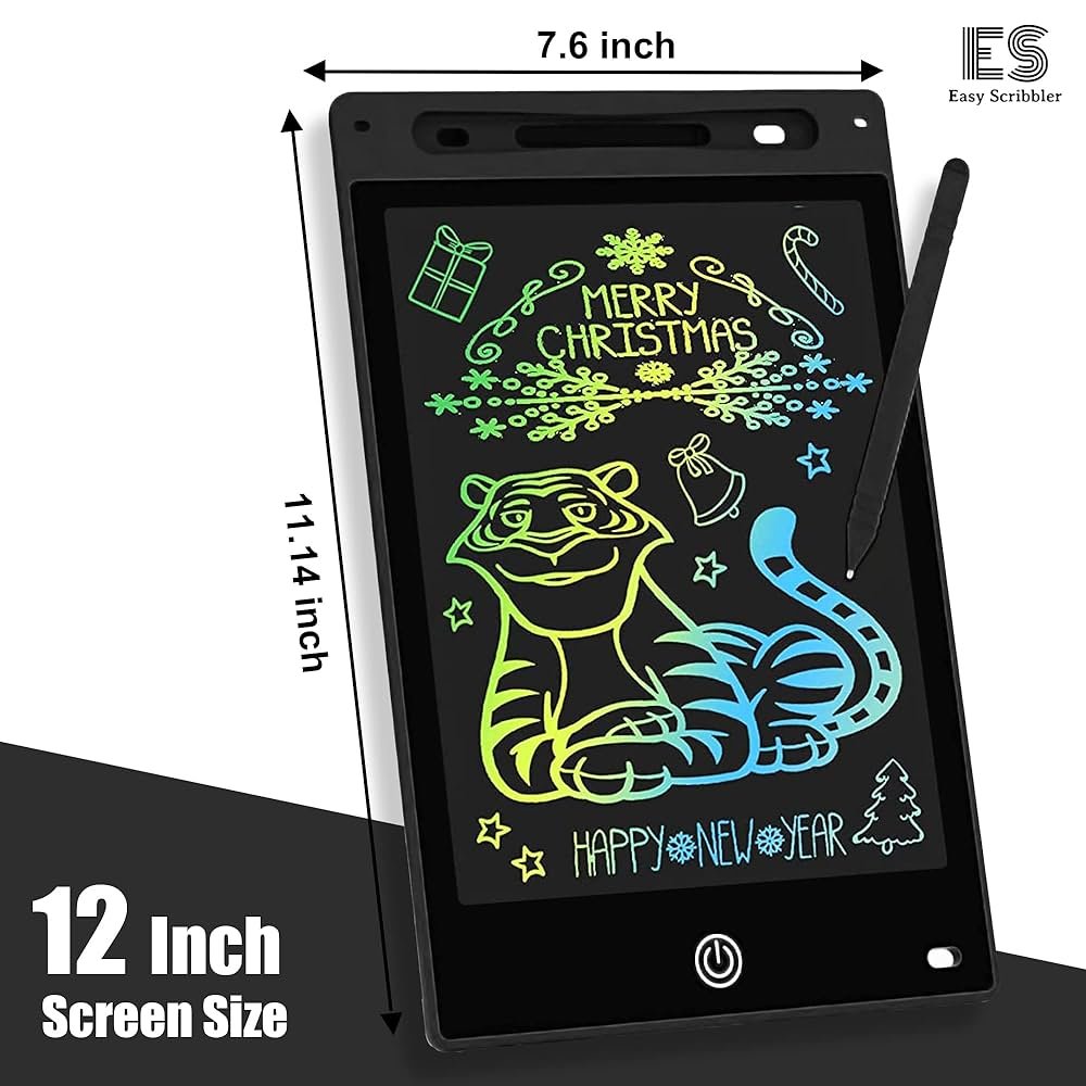 12 Inch Colorful Letters Reusable Portable LCD Writing Pad