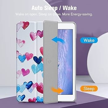 Case for 10.2" iPad 9th, 8th & 7th Generation | Smart Flip Cover with Pencil Holder & Transparent Back – Small Hearts