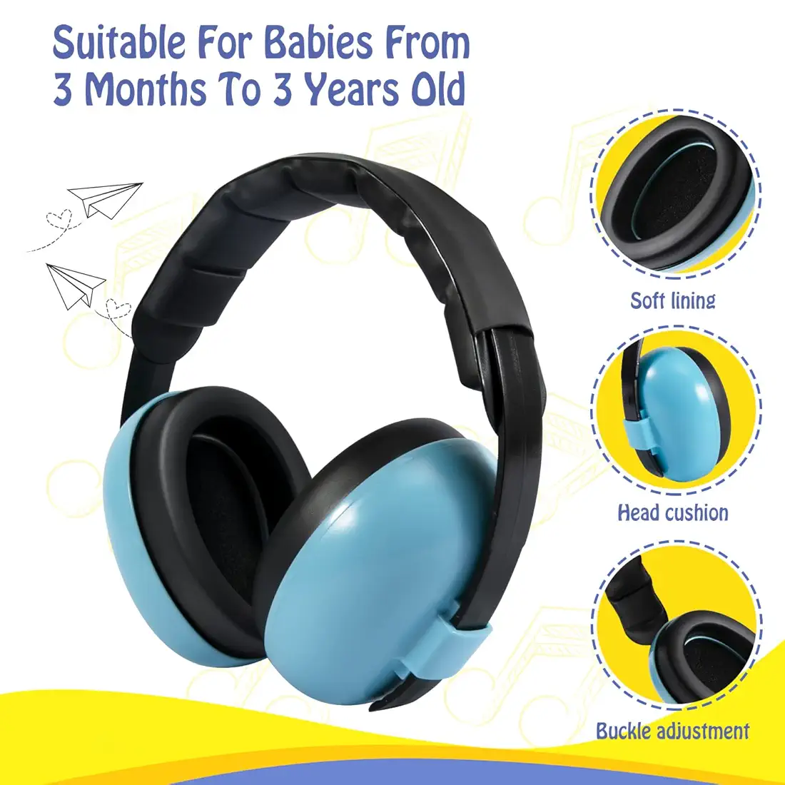 Kids Noise Reduction Earmuffs – Baby & Toddler Hearing Protection, 26dB Noise Cancelling