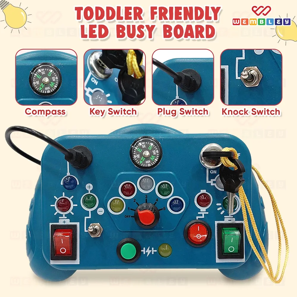 Busy Board Switch Light Game – Montessori Interactive Toy